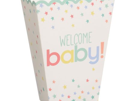 Baby Shower Welcome Baby Paper Popcorn Boxes 20pcs For Cheap