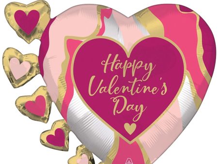 Valentine s Day  Marble SuperShape Balloon 60x50cm Online