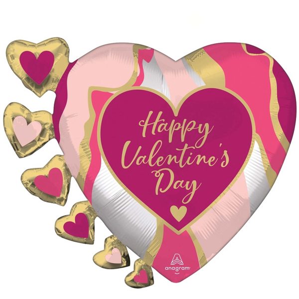 Valentine s Day  Marble SuperShape Balloon 60x50cm Online