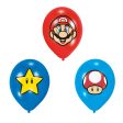 Super Mario 4c Print Latex Balloons 11in, 6pcs Fashion