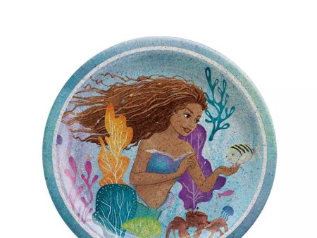 The Little Mermaid Round Plates 7in, 8pcs Fashion