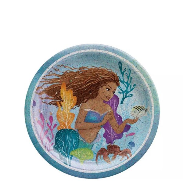 The Little Mermaid Round Plates 7in, 8pcs Fashion