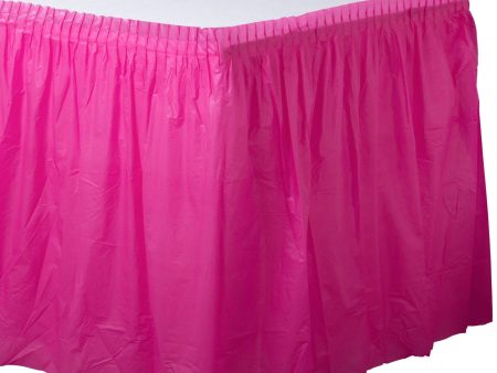 Bright Pink Plastic Tableskirt Sale