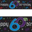 The Party Continues 60th Giant Metallic Sign Banner For Cheap