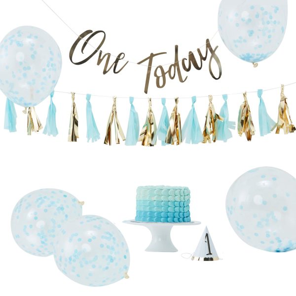 Blue Baby Cake Smash 1st Birthday Kit Supply