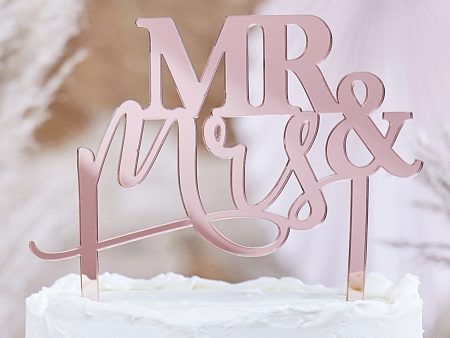 A Touch Of Pampas Cake Topper Mr And Mrs Rose Gold Acrylic Supply