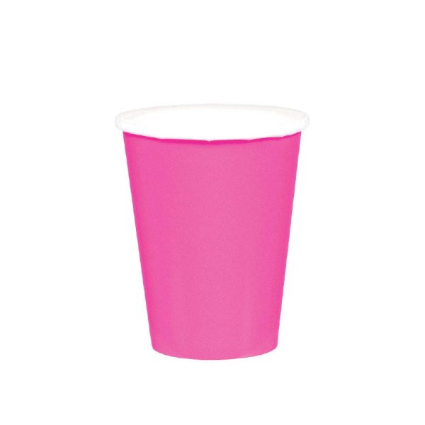 Bright Pink Paper Cups 9oz 20pcs Sale