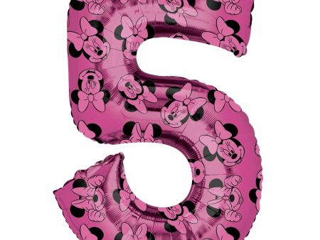 Minnie Mouse Number 5 Pink SuperShape Balloon 58x83cm For Discount