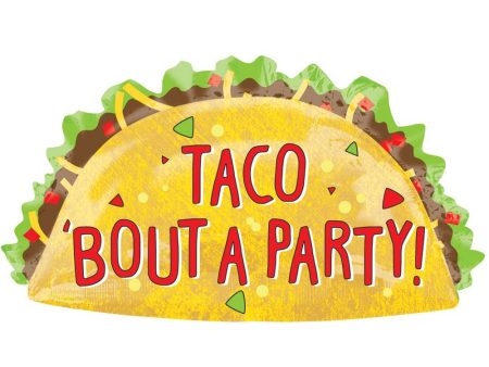 Taco Party SuperShape Foil Balloon 83x48cm For Sale