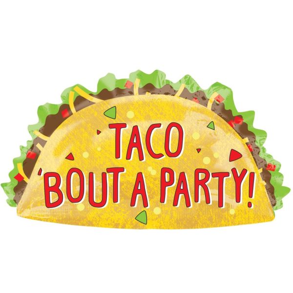 Taco Party SuperShape Foil Balloon 83x48cm For Sale