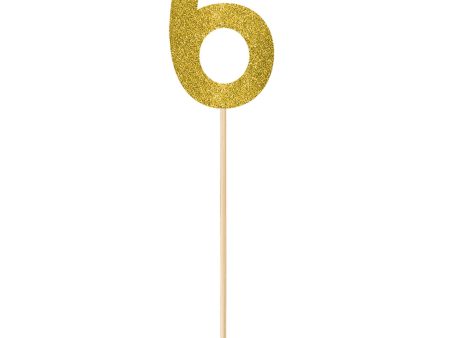 #6 Gold Large Glitter Pick Online Sale