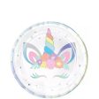 Unicorn Party Round Iridescent Paper Plates 7in, 8pcs For Discount