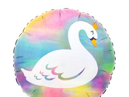 Swan Pastel Iridescent Foil Balloon 45cm Hot on Sale