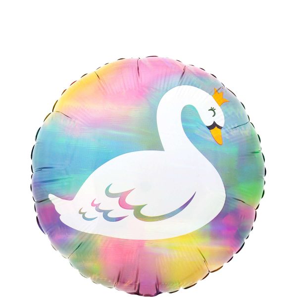 Swan Pastel Iridescent Foil Balloon 45cm Hot on Sale