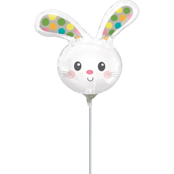 Spotted Bunny Head Mini Shape Balloons 23cm on Sale