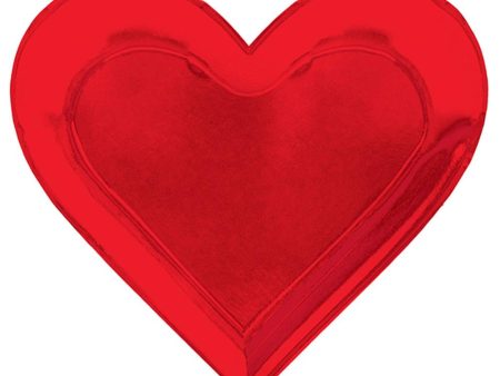 Valentine s Heart Shaped Metallic Paper Plates 10in, 8pcs on Sale