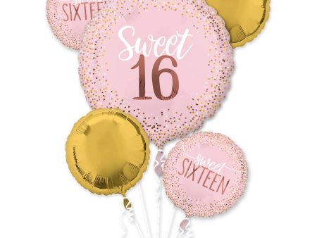 Sixteen Blush Balloon Bouquet 5pcs Cheap