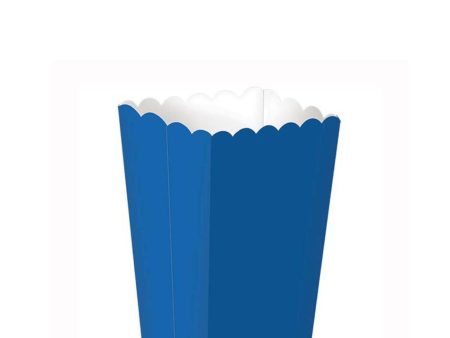 Bright Royal Blue Paper Popcorn Boxes 5pcs 13cm x 9.5cm Supply