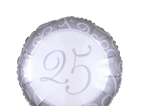 25th Anniversary Round Foil Balloon 45cm Online