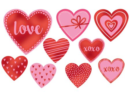 Valentines Glitter Cutout 9pcs For Sale