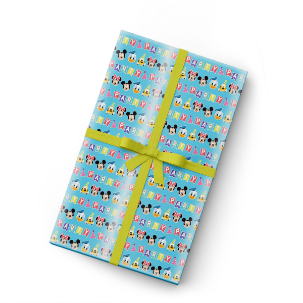 Disney Blue Mickey & Friends Giftwrap Hot on Sale