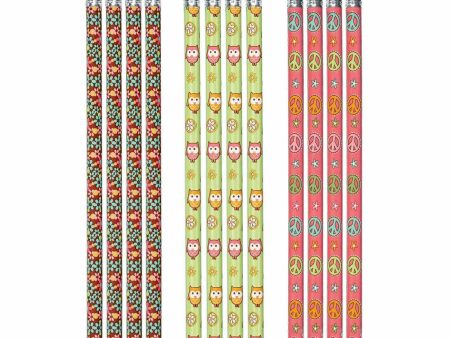 Hippie Chick Birthday Pencil Favors 12pcs For Discount