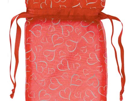 Valentine Organza Bag With Silver Printing 12pcs Online