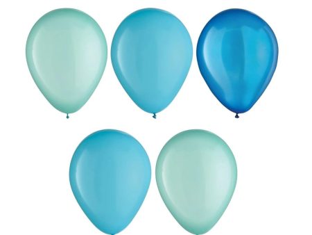 Aqua Blue Latex Balloons Assortments 11in 15pcs Sale