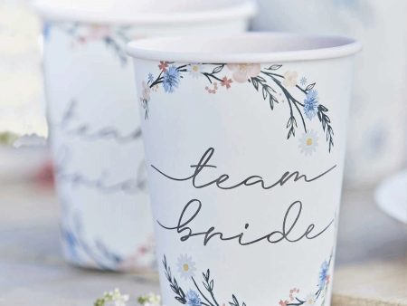 Boho Bride Paper Cups 9oz, 8pcs Sale