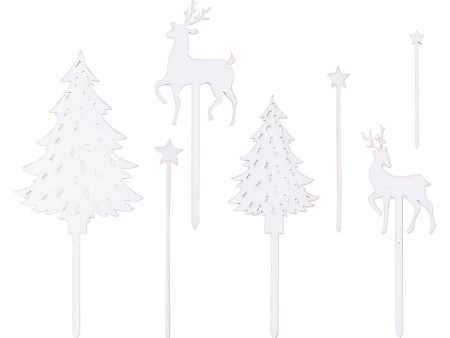 Woodland Scene Wooden Christmas Cake Topper Cheap