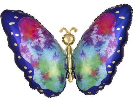 Tie-Dye Butterfly Foil Balloon 26in For Sale