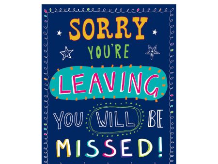 Sorry You re Leaving Text Greeting Card 12in X 9in Hot on Sale