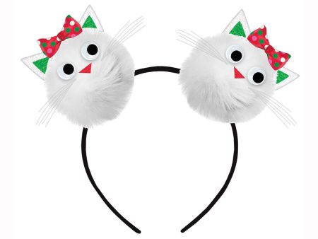 Adult Cat Pom Pom Headband For Cheap