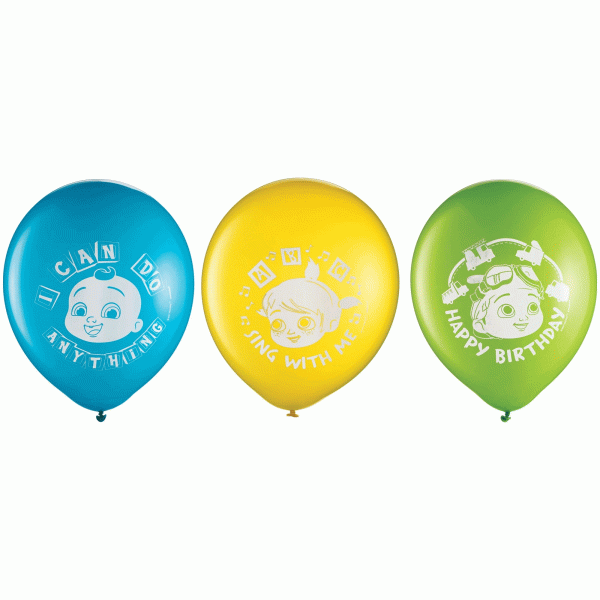 Cocomelon Printed Latex Balloons Assorted 6pcs Hot on Sale