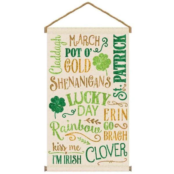 St. Patrick s Day Large Canvas Hanging Sign Sale