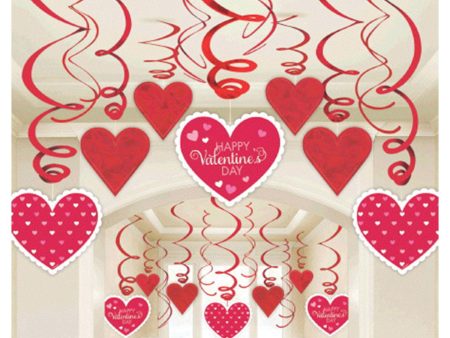 Valentine Swirl Decorations 30pcs Discount