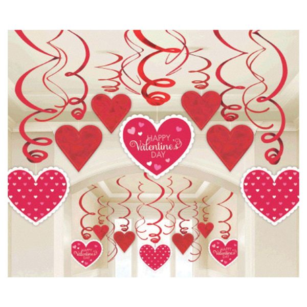 Valentine Swirl Decorations 30pcs Discount