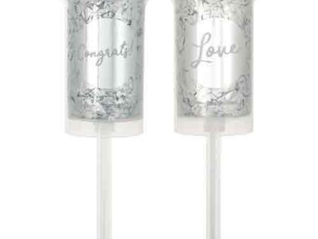 Wedding Push-Up Confetti Popper Silver Foil 2pcs Online Hot Sale