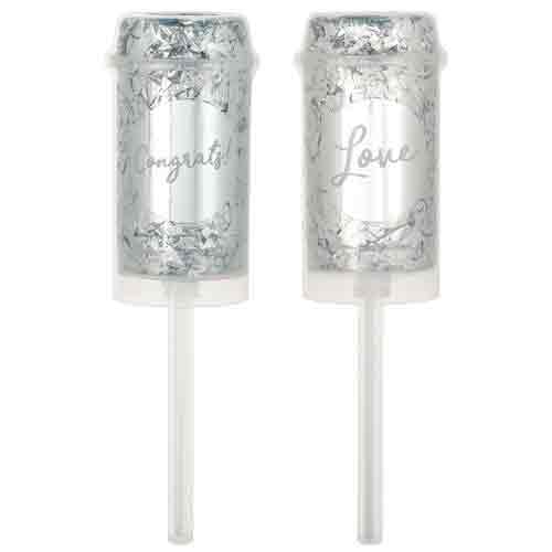 Wedding Push-Up Confetti Popper Silver Foil 2pcs Online Hot Sale