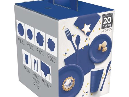 Bright Royal Blue Boxed Tableware Kit for 20 Guests Online