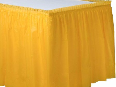 Yellow Sunshine Plastic Tableskirt on Sale