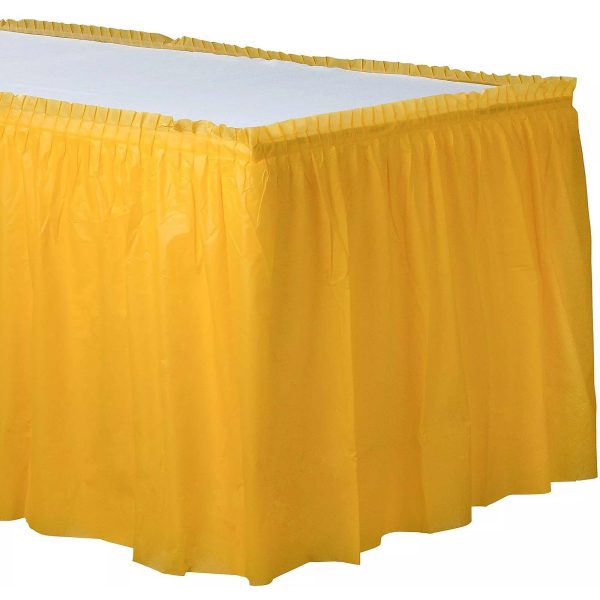 Yellow Sunshine Plastic Tableskirt on Sale