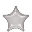 Star Silver Metallic Satin Luxe Foil Balloon 45cm For Cheap