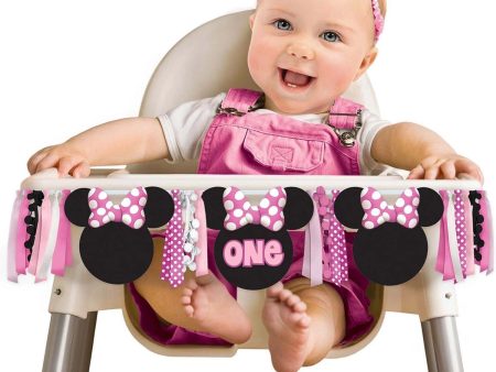 Disney Minnie Mouse Forever 1st Birthday Deluxe High Chair Decoration on Sale