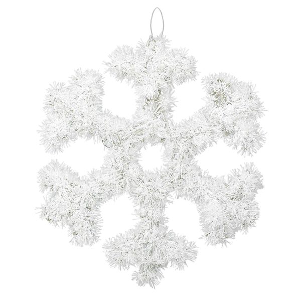 Snowflake Tinsel Hanging Decoration 12.50in For Sale