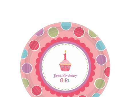 Sweet Little Cupcake Girl Paper Plates 7in, 8pcs Cheap