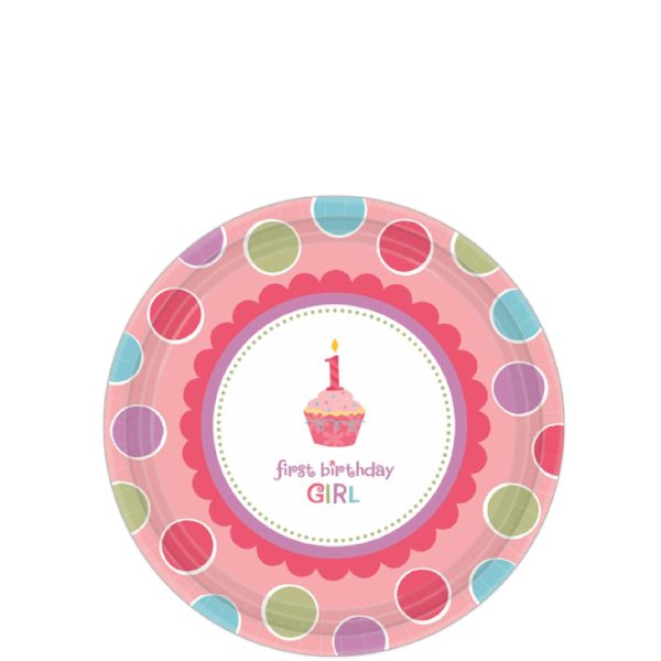 Sweet Little Cupcake Girl Paper Plates 7in, 8pcs Cheap