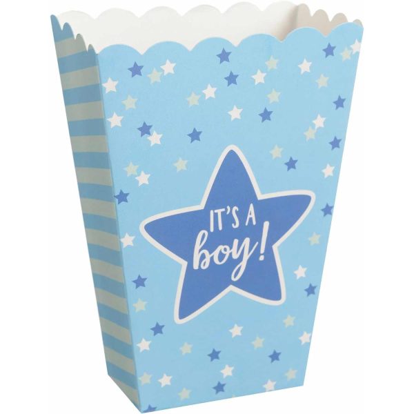 Baby Shower Popcorn Blue Boxes 20pcs For Sale