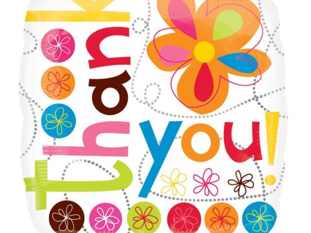 Thank You Colorful Flower Foil Balloon 18in Sale