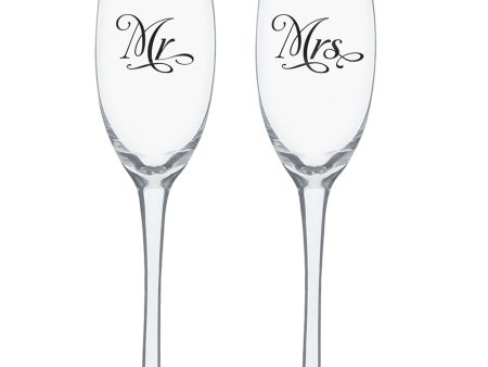 Mr. And Mrs. Toasting Glasses Sale